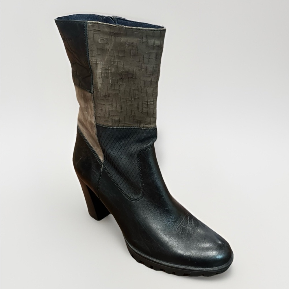 Dorking By Fluchos Women’s Black Brown Leather Ankle Boots UK 7 EU 41 US 9.5-10